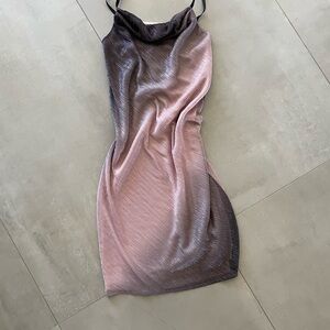 Bebe Ombré Metallic Slip Dress - Size M